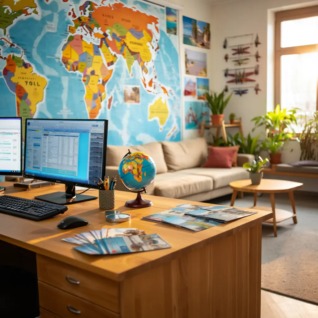 Modern travel consultation office interior